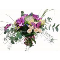 букет к 8 марта с розами, гиацинтами и орхидеями купить на павелецкой недорого
