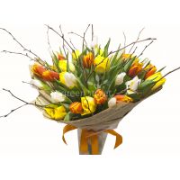разноцветные тюльпаны букет купить на павелецкой свежие цветы